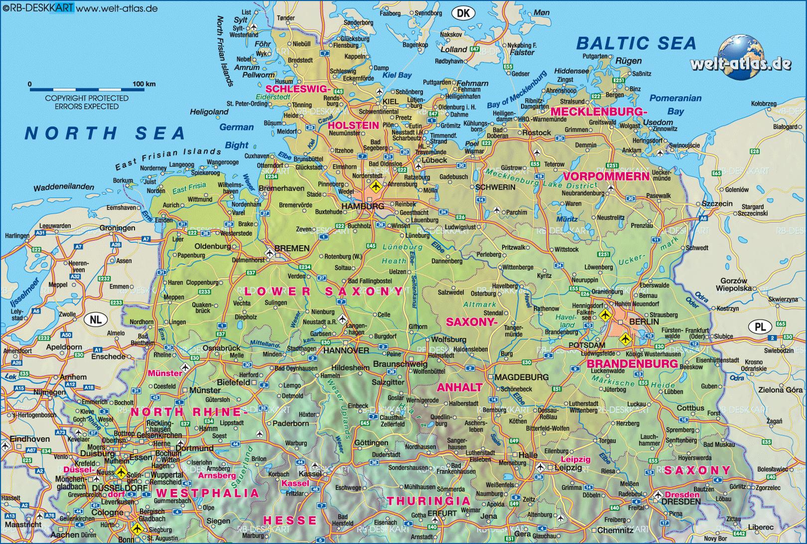 karta njemačke Sjeverna Njemačka   karta Njemačke Sjeverni (Zapadna Europa   Europa) karta njemačke