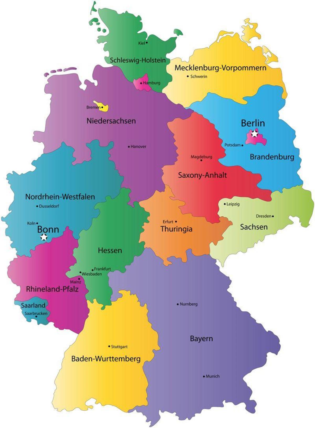 njemacka karta Država Njemačka   karta Njemačke države (Zapadna Europa   Europa) njemacka karta